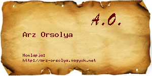 Arz Orsolya névjegykártya